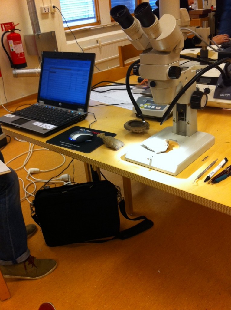 Some assistance required looking at several hundreds of ceramic pieces in a microscope